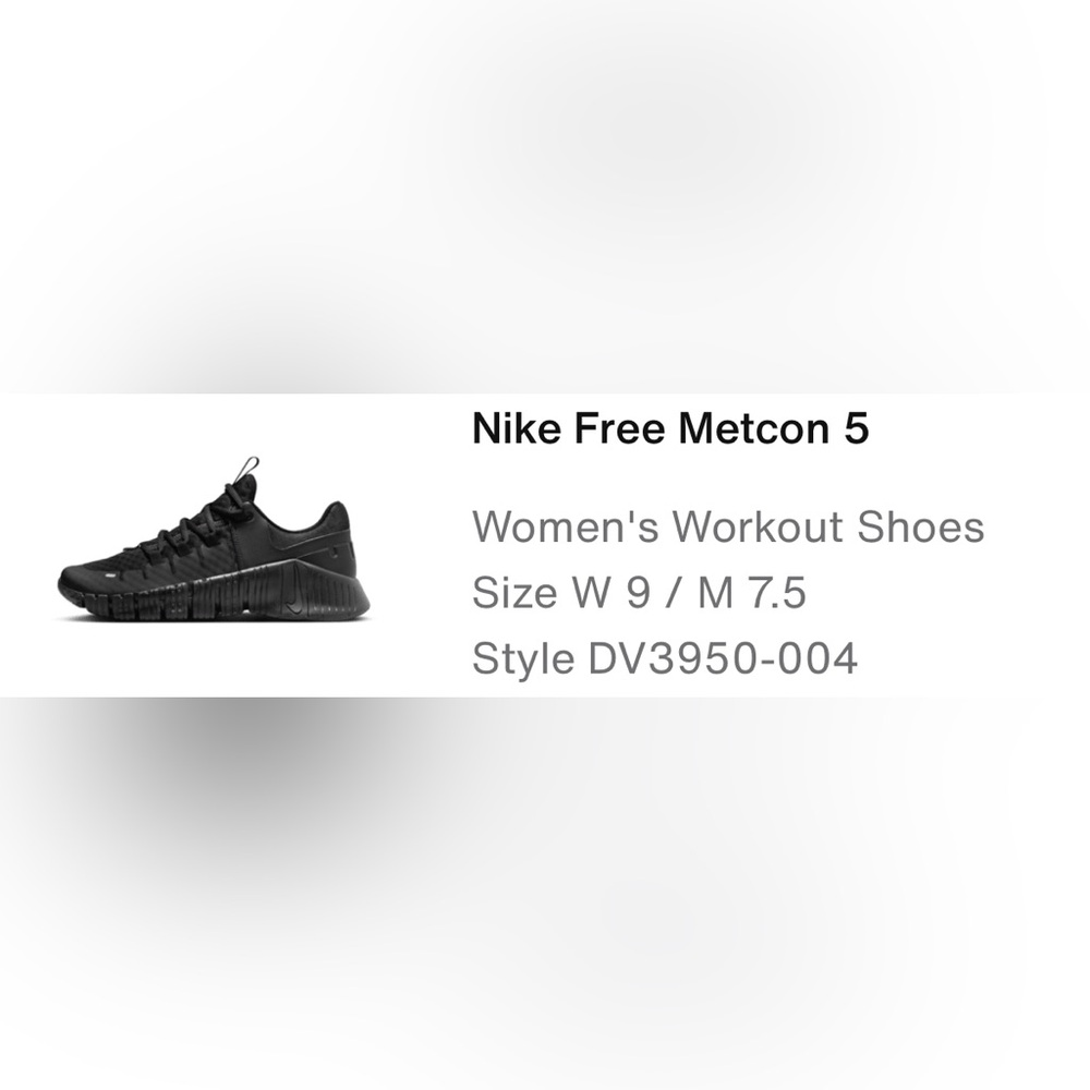 BRAND NEW IN THE BOX - Women’s workout NIKE free metcon 5